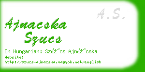 ajnacska szucs business card